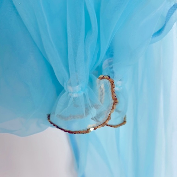 Custom made Sparkling Blue Leotard with Sheer Pants “Jasmine” dance costume - Picture 5 of 6